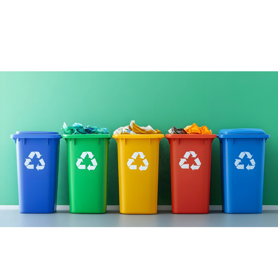 Colored recycling Bins analogy for sorting posts.
