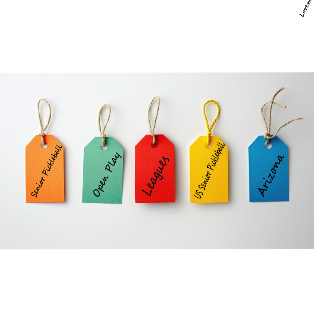 colored tag with labels