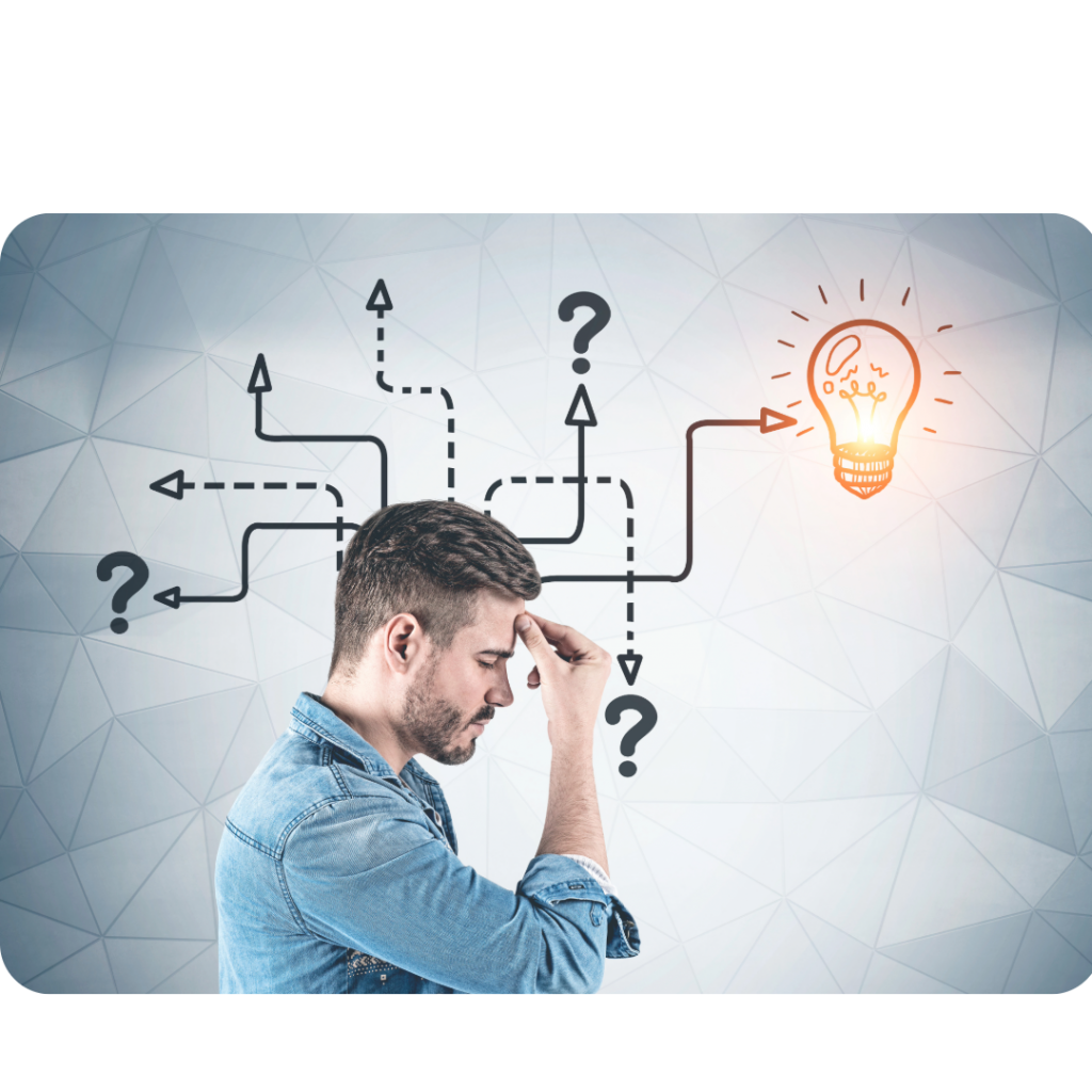 Casual man thinking, idea concept